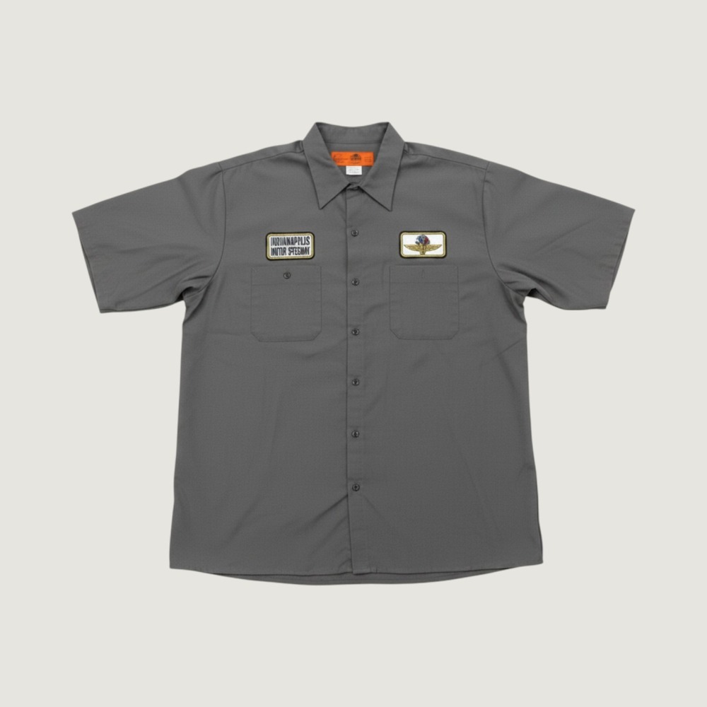 Red Kap Indianapolis Motor Speedway Work Shirt Mens XXL Charcoal Gray Mechanic